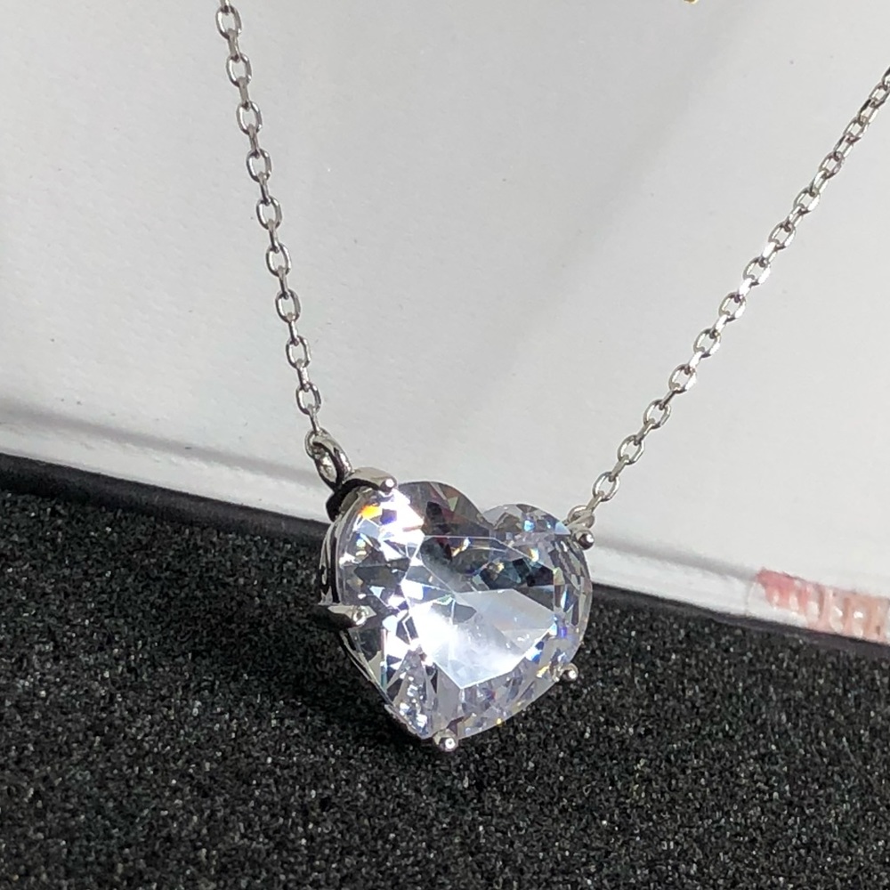 12ct extra large heart shaped AAAAA CZ necklace